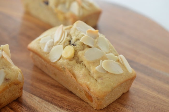 Mini White Chocolate, Almond and Cranberry Loaves