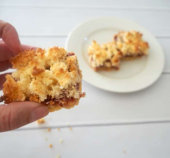Jam and Coconut Slice Thermomix