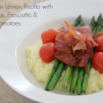 Thermomix Lemon Risotto with Asparagus, Prosciutto & Cherry Tomatoes