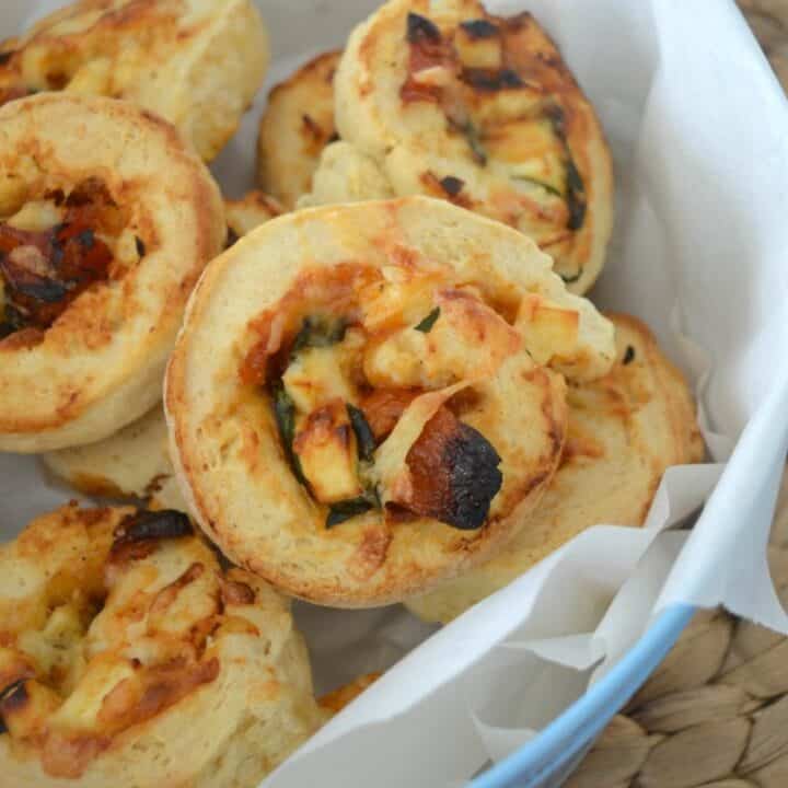 Thermomix Spinach Sun Dried Tomato and Feta Scrolls - Thermobliss