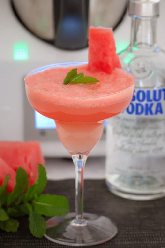 The perfect summer drink! Our Thermomix Watermelon, Vodka & Mint Cocktail will have you wishing summer would never end! Quick, easy & delicious!