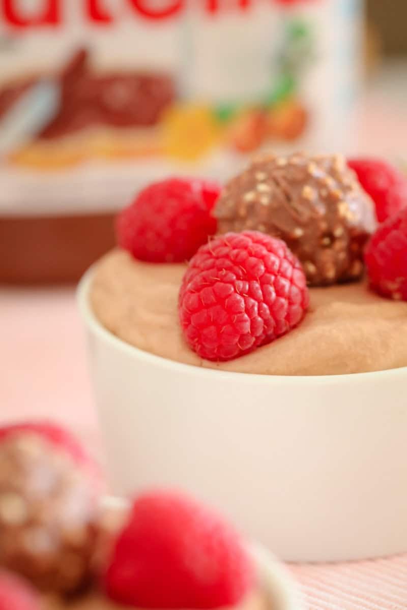 The best ever 2 ingredient Thermomix Chocolate Nutella Mousse! Eat it on it's own or add your favourite toppings!