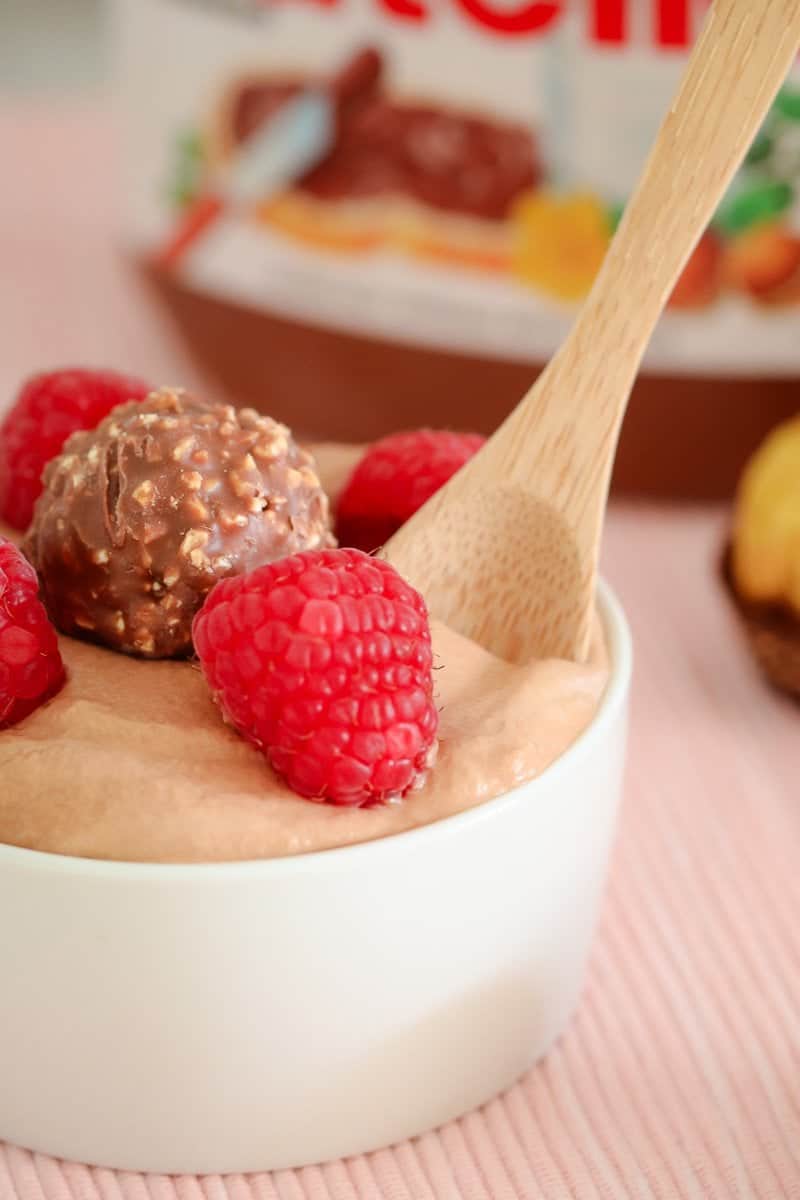 The best ever 2 ingredient Thermomix Chocolate Nutella Mousse! Eat it on it's own or add your favourite toppings!