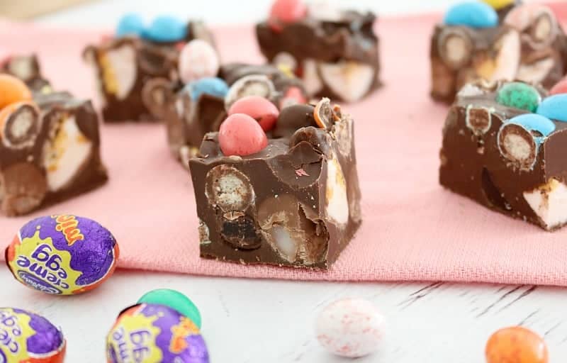 A quick and easy Thermomix Easter Egg Rocky Road made with all your favourite Easter chocolates!!