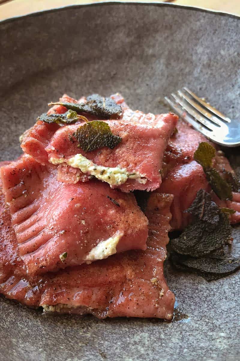 Our Thermomix Beetroot Ravioli with Goats Cheese takes dinner at home to a whole new level! Served with burnt butter, crispy sage leaves and parmesan cheese - this is one dinner that you'll make over and over again. 