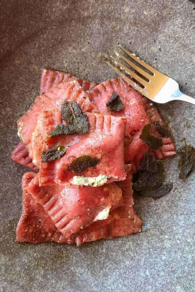 Thermomix Beetroot Ravioli with Goats Cheese - Thermobliss