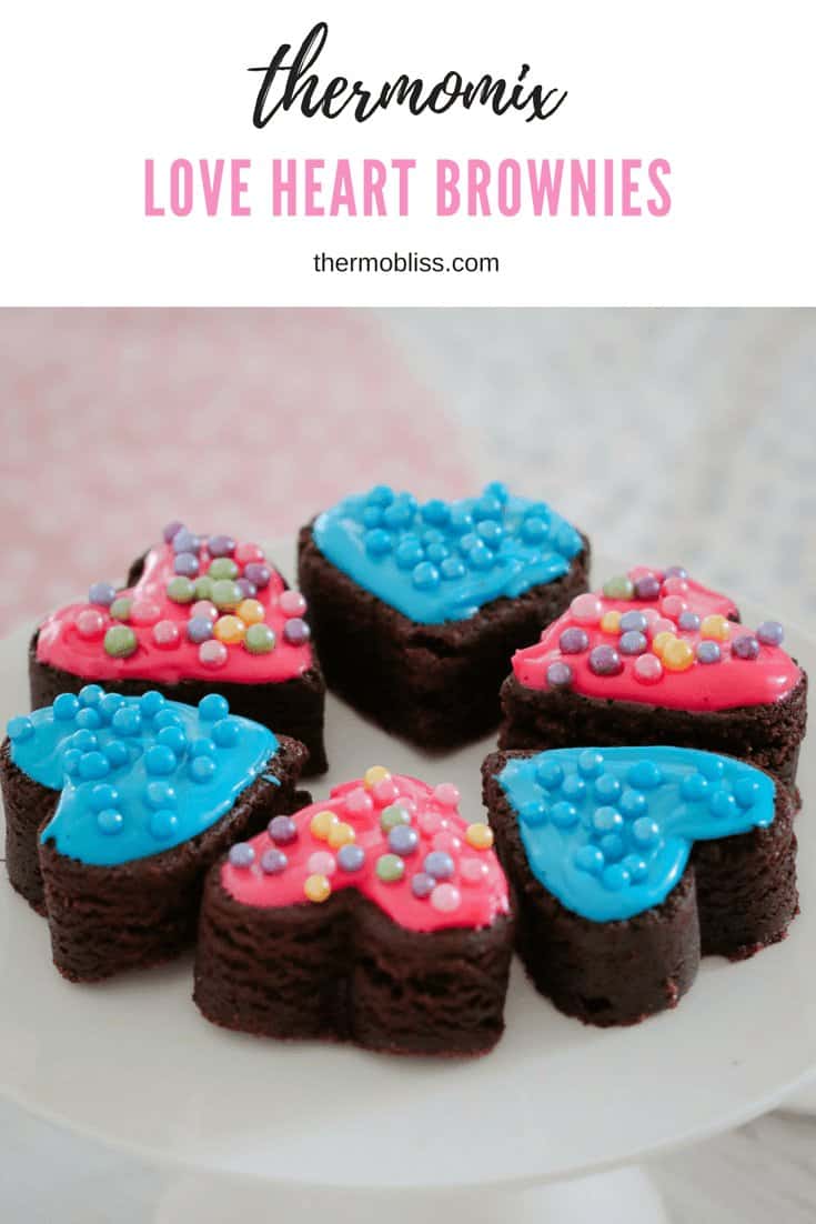Our Thermomix Love Heart Brownies are dense, moist and super cute!! They're the perfect party food recipe!
