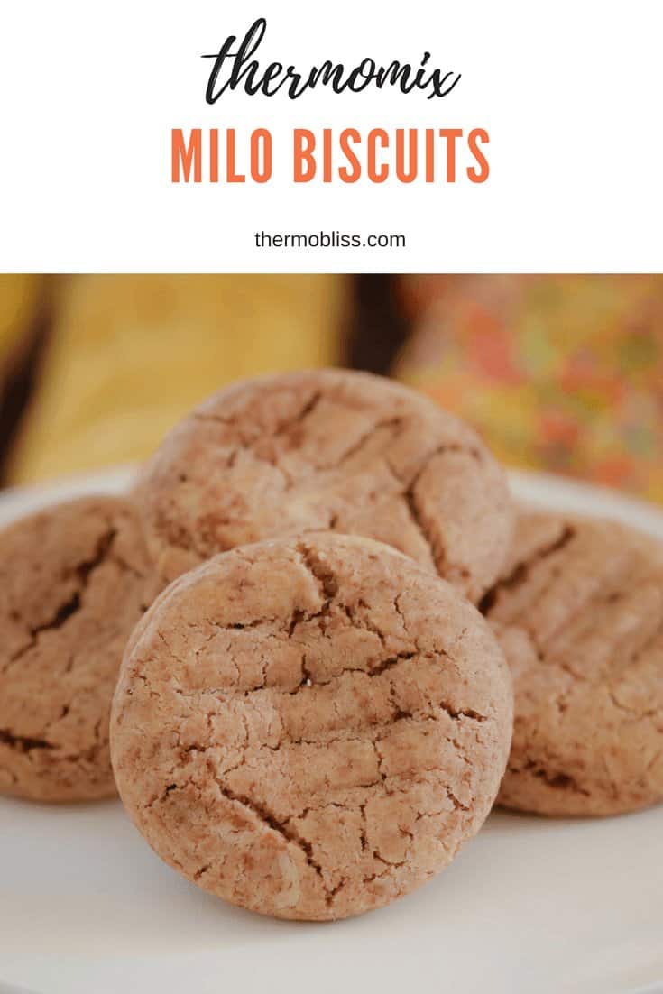 Super easy Thermomix Milo Biscuits made from just 5 ingredients... butter, self-raising flour, condensed milk, caster sugar and Milo! 