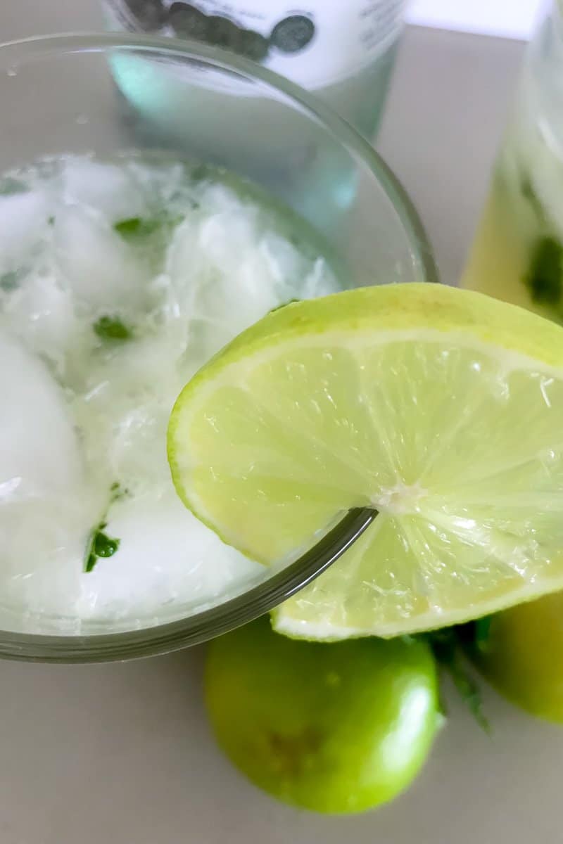 Our Thermomix Mojitos made with rum, soda water, raw sugar, fresh limes and mint are the perfect cocktail for any occasion!