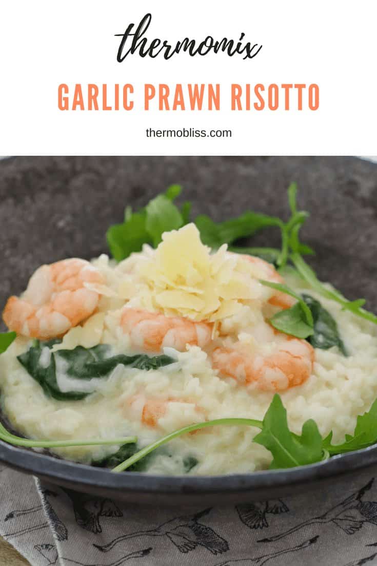 Our Thermomix Garlic Prawn Risotto is a firm favourite in our house! A rich creamy risotto, with fresh prawns, parmesan and baby spinach... YUM!