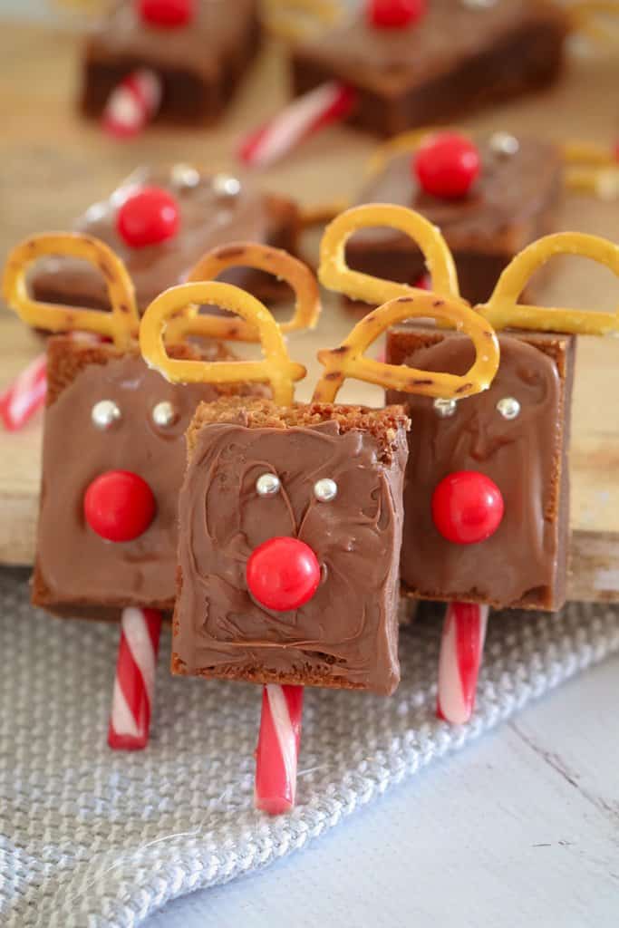 Super Easy Christmas Reindeer Brownies
