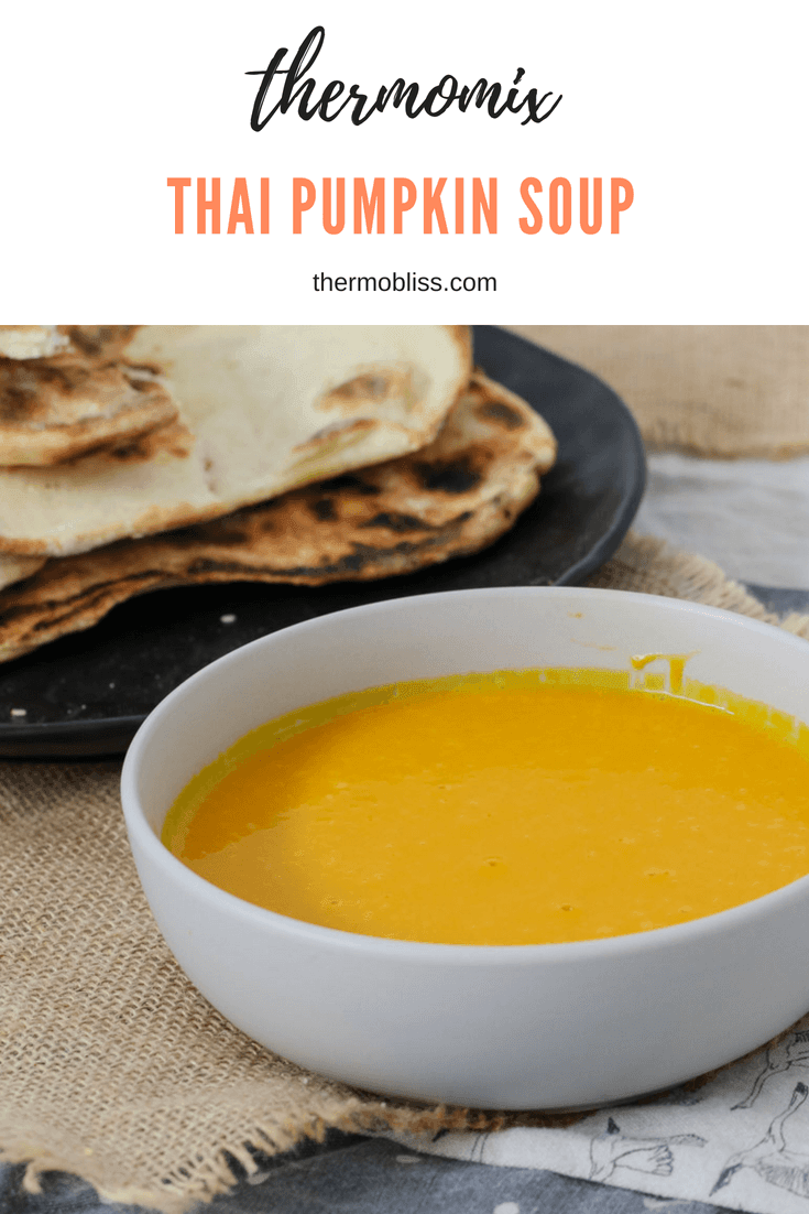 A simple and delicious Thermomix Thai Pumpkin Soup... perfect served on it's own (and even better with hot crusty bread!). 