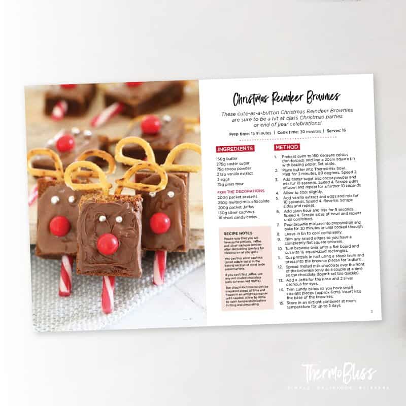 Image of Christmas Reindeer Brownies from ThermoBliss Christmas Cookbook Volume 1.