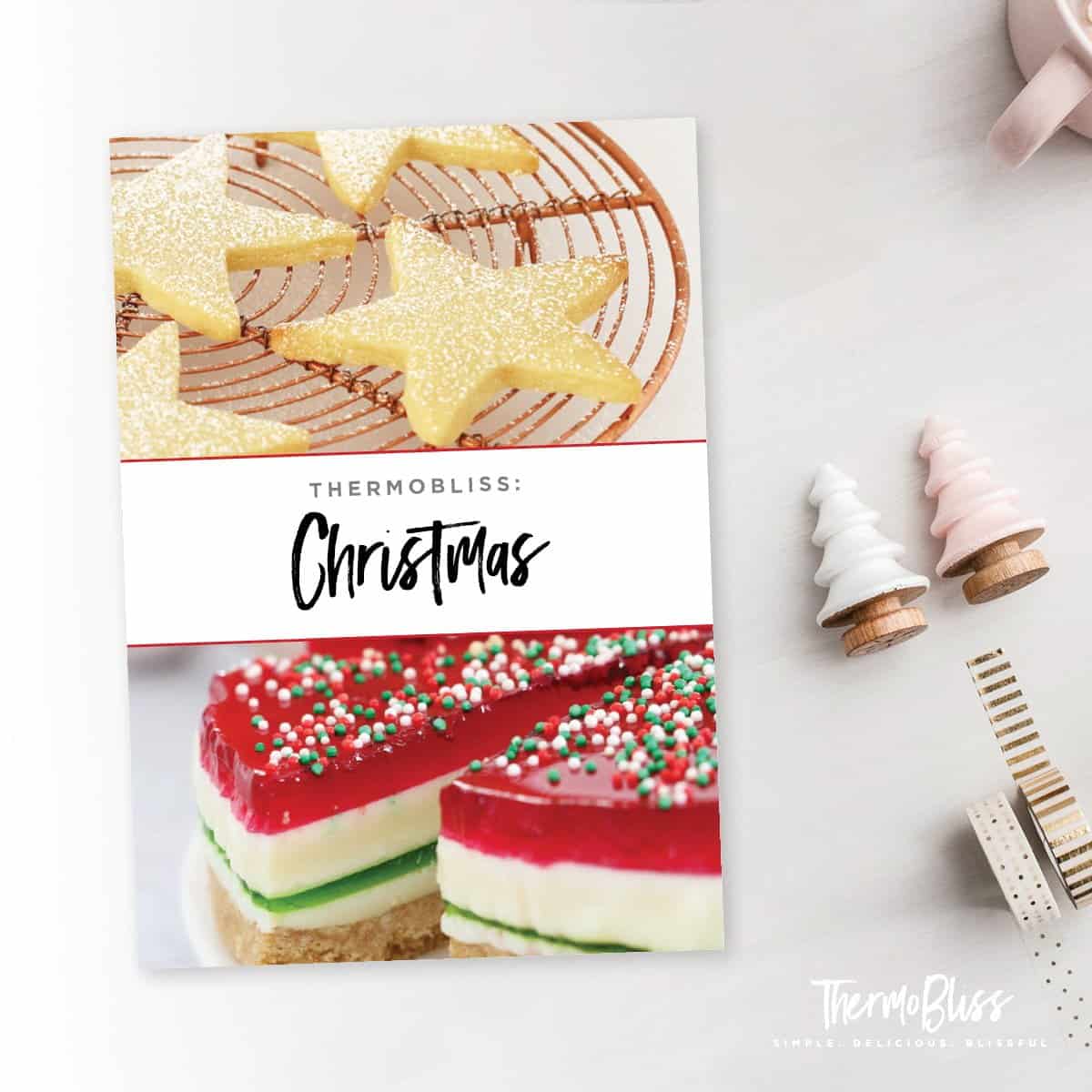 The cover of a recipe book - Thermobliss Christmas