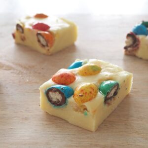 How to make 3 Ingredient Easter Egg Fudge in a Thermomix. A great no bake easter slice recipe!