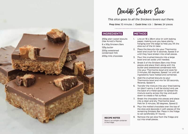 Image of Chocolate Snickers Slice from the ThermoBliss Chocolate Cookbook.