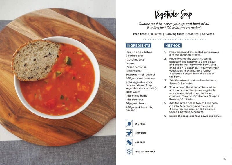 Image of Vegetable Soup recipe from a Month of Thermomix Dinners Volume 2.