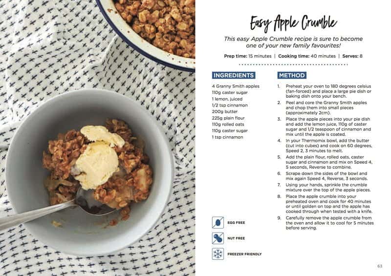 Image of Easy Thermomix APple Crumble recipe from a Month of Thermomix Dinners Volume 2.
