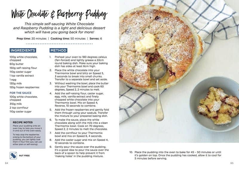 Image of recipe for Apple and Raspberry Pudding from a Month of Thermomix Dinners Volume 2.
