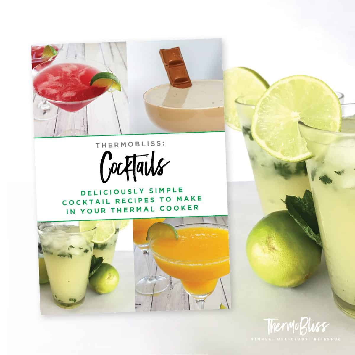 Image of the front cover of Thermomix Cocktails Book Volume 1.
