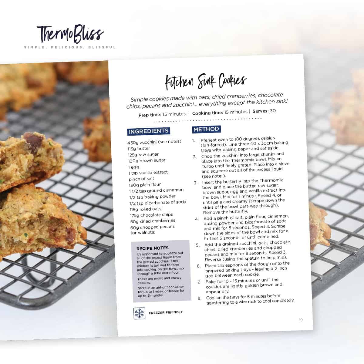 Image of Kitchen Sink Cookies recipe from inside Thermomix Kids Snacks Cookbook.