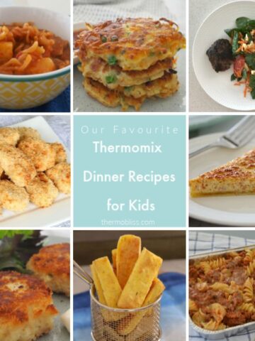 The cover of a recipe book - Easy Thermomix Dinners for Kids