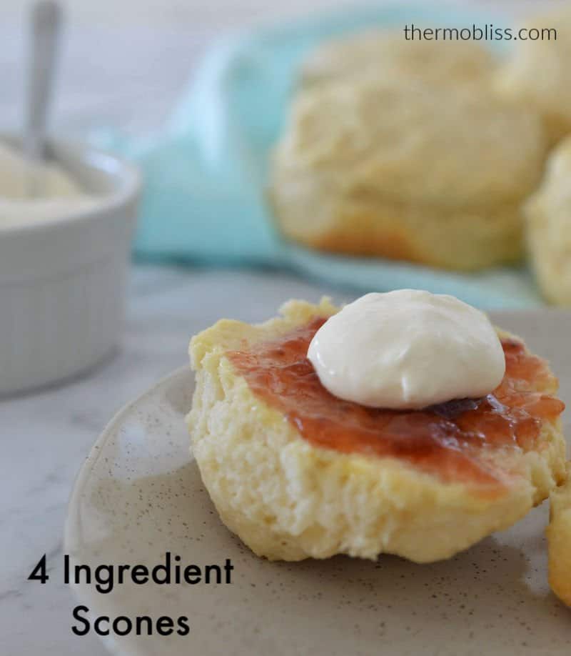 How to Make 4 Ingredient Scones. Both regular and Thermomix instructions included.