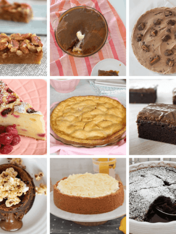 A collage of dessert recipes.