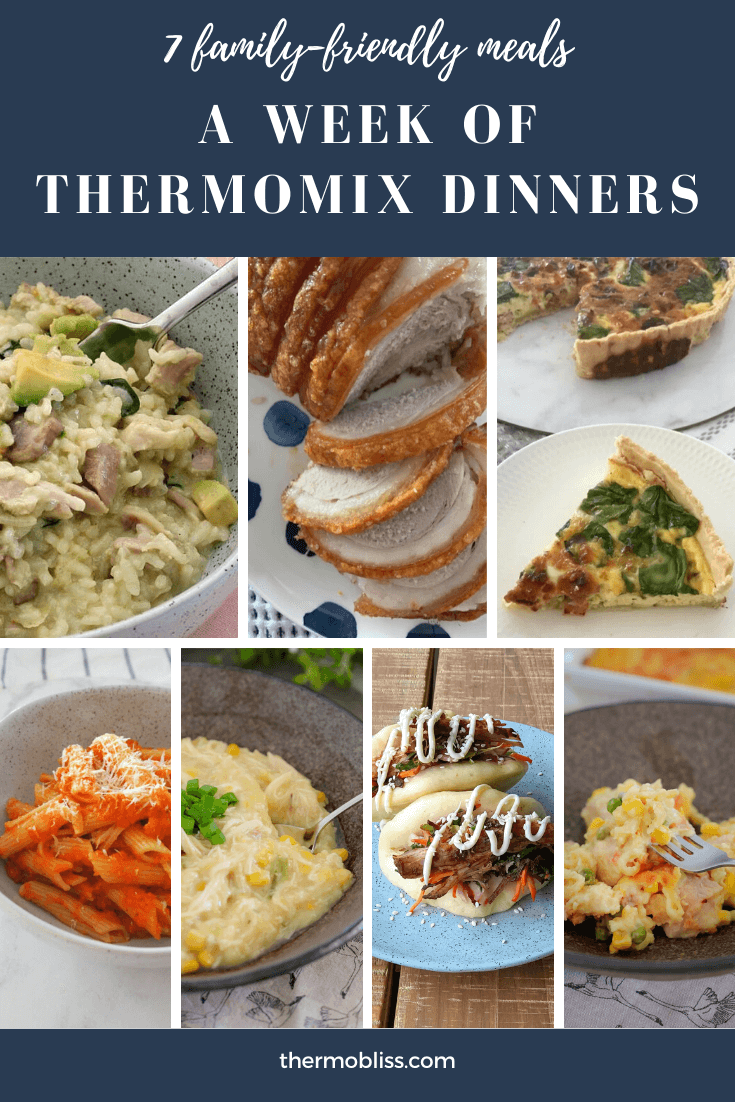 A collage of dinners that have been made in a Thermomix.