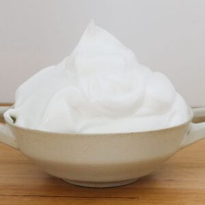 A bowl filled with creamy meringue.