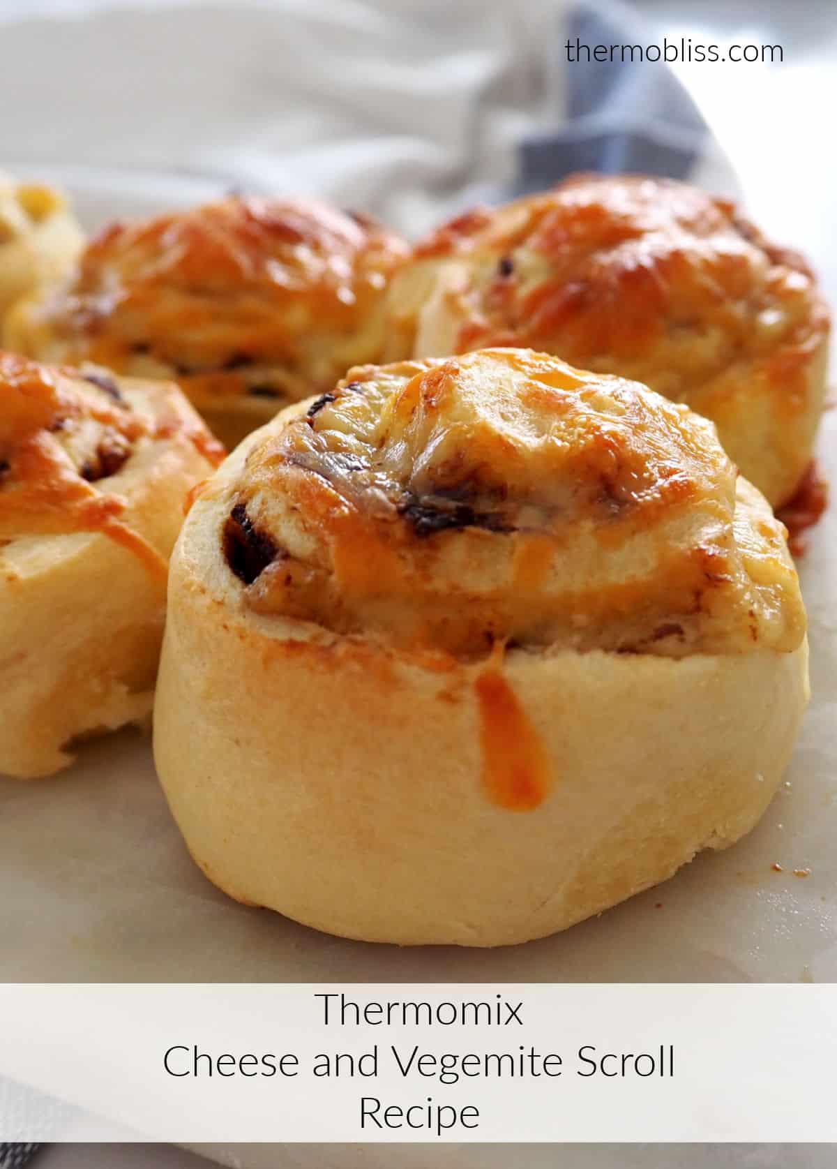 Cheese and Vegemite Scrolls on marble platter