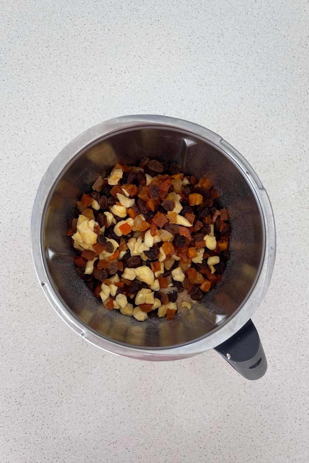 Dried fruit in thermomix bowl.