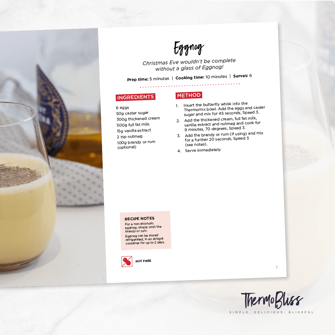 Image of Thermomix Eggnog Recipe from ThermoBliss Christmas Cookbook Volume 2.