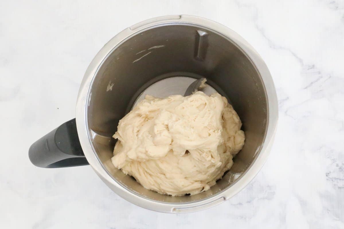 Soft dough in a Thermomix bowl.