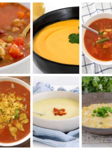 collage of soup recipes