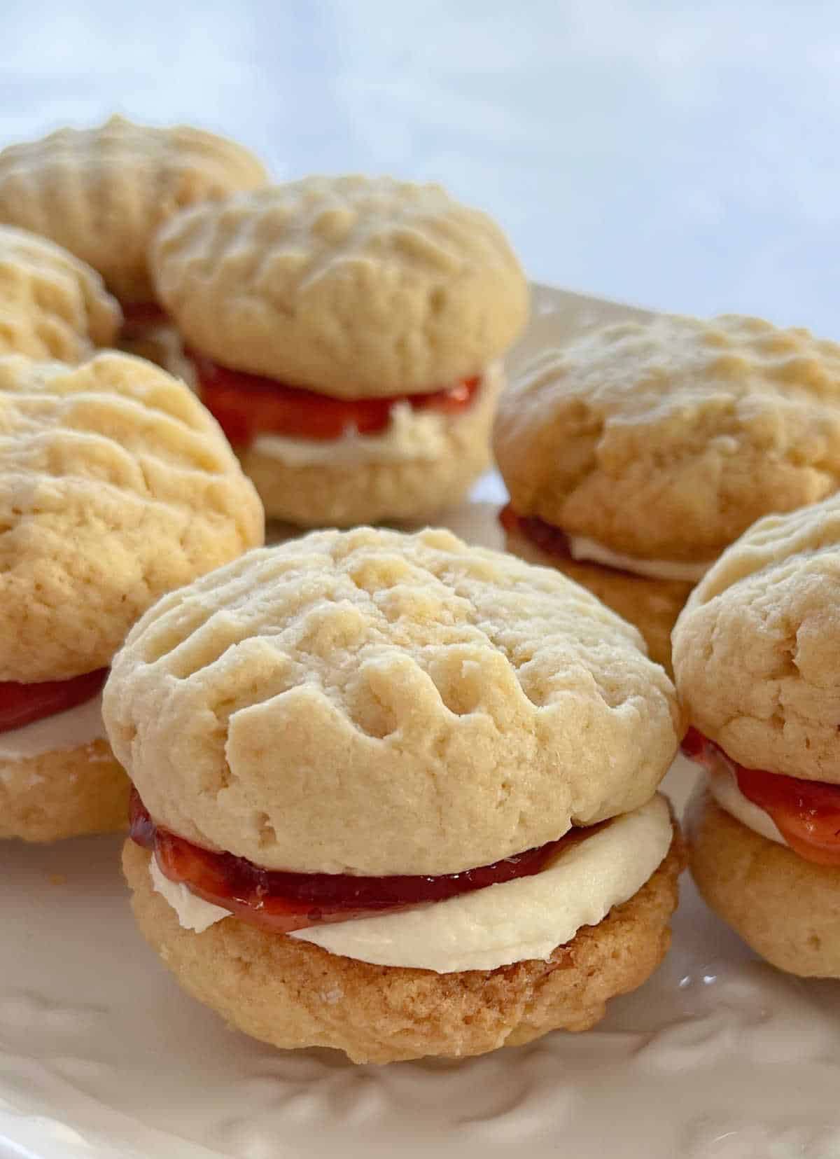 Thermomix Monte Carlo Biscuits sitting on a white platter.