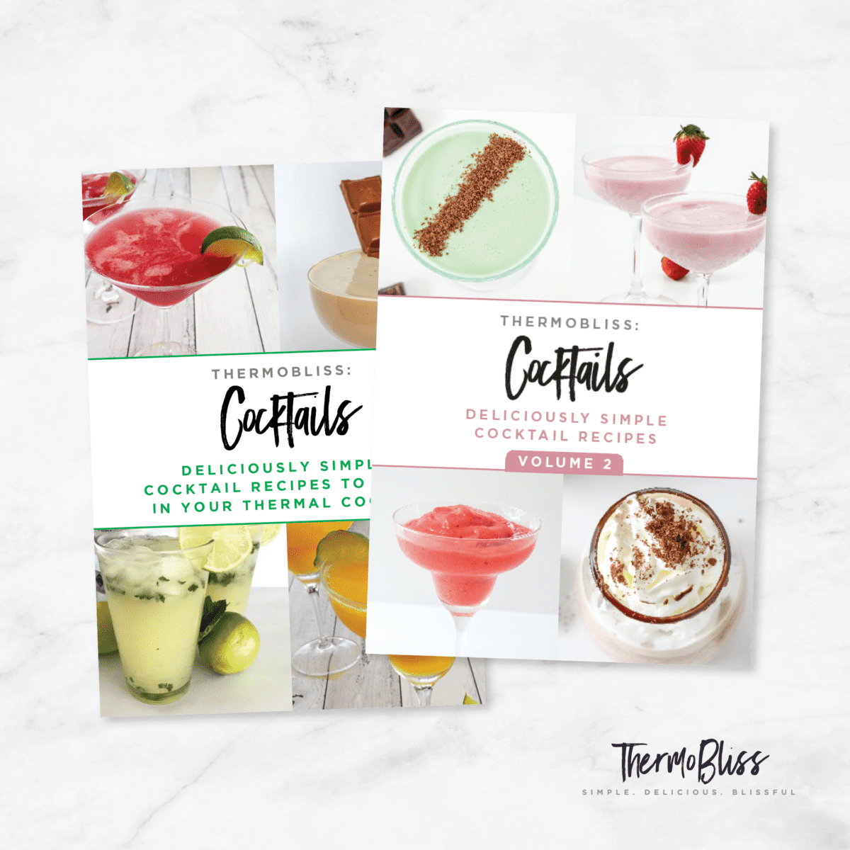 front covers of cocktails volume 1 and 2 books.