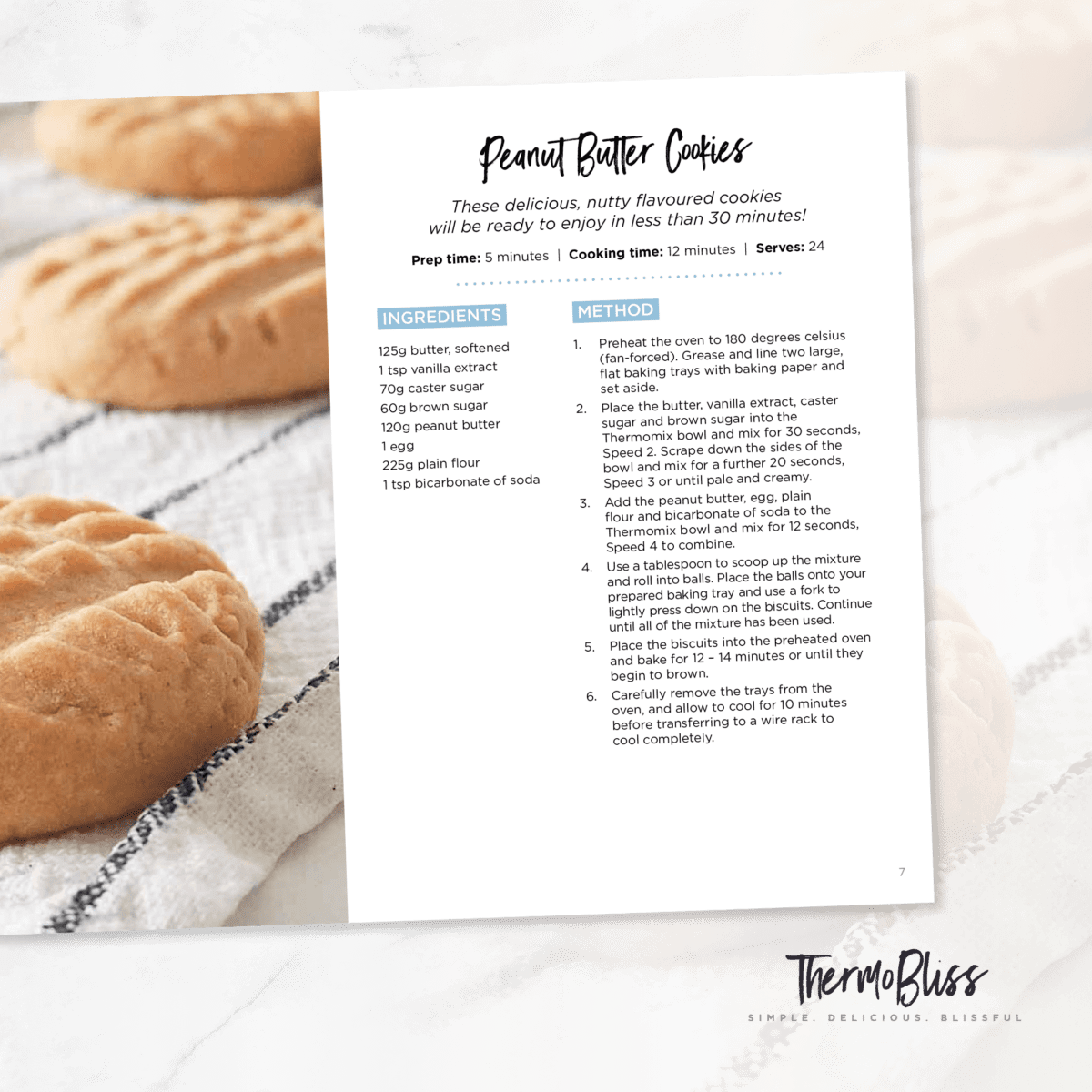 Image of Peanut Butter Cookies recipe from Thermomix Cookies & Slices Cookbook.