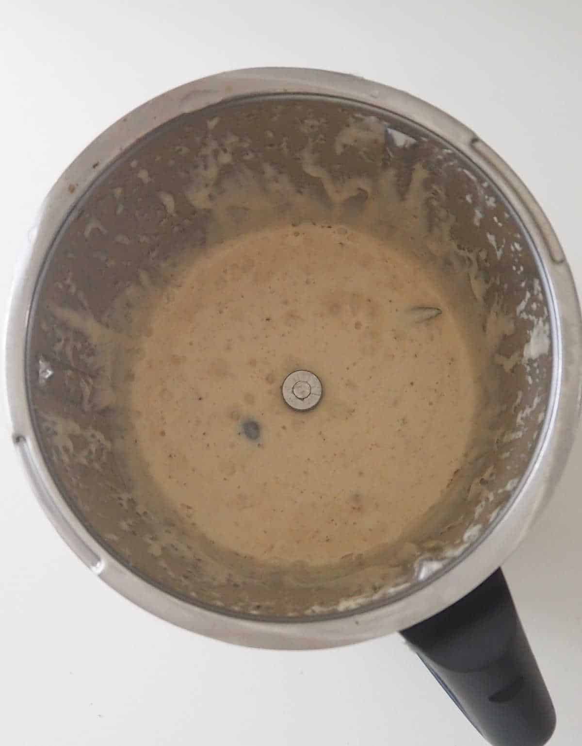 Banana Loaf mixture in a Thermomix bowl.
