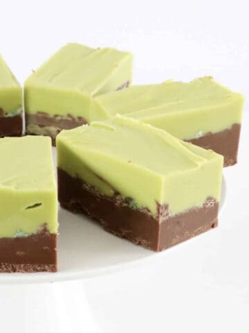 Pieces of double layered fudge.