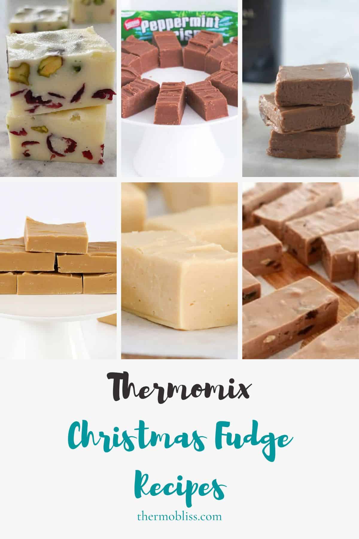 Collage of Thermomix Christmas Fudge images.