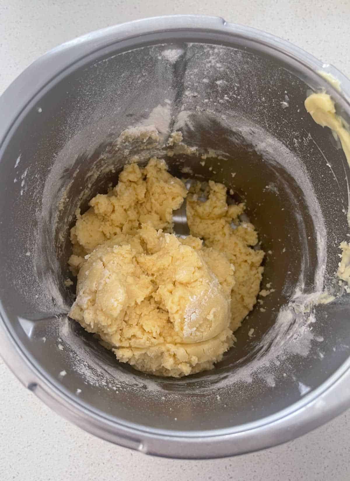 biscuit dough in Thermomix bowl.