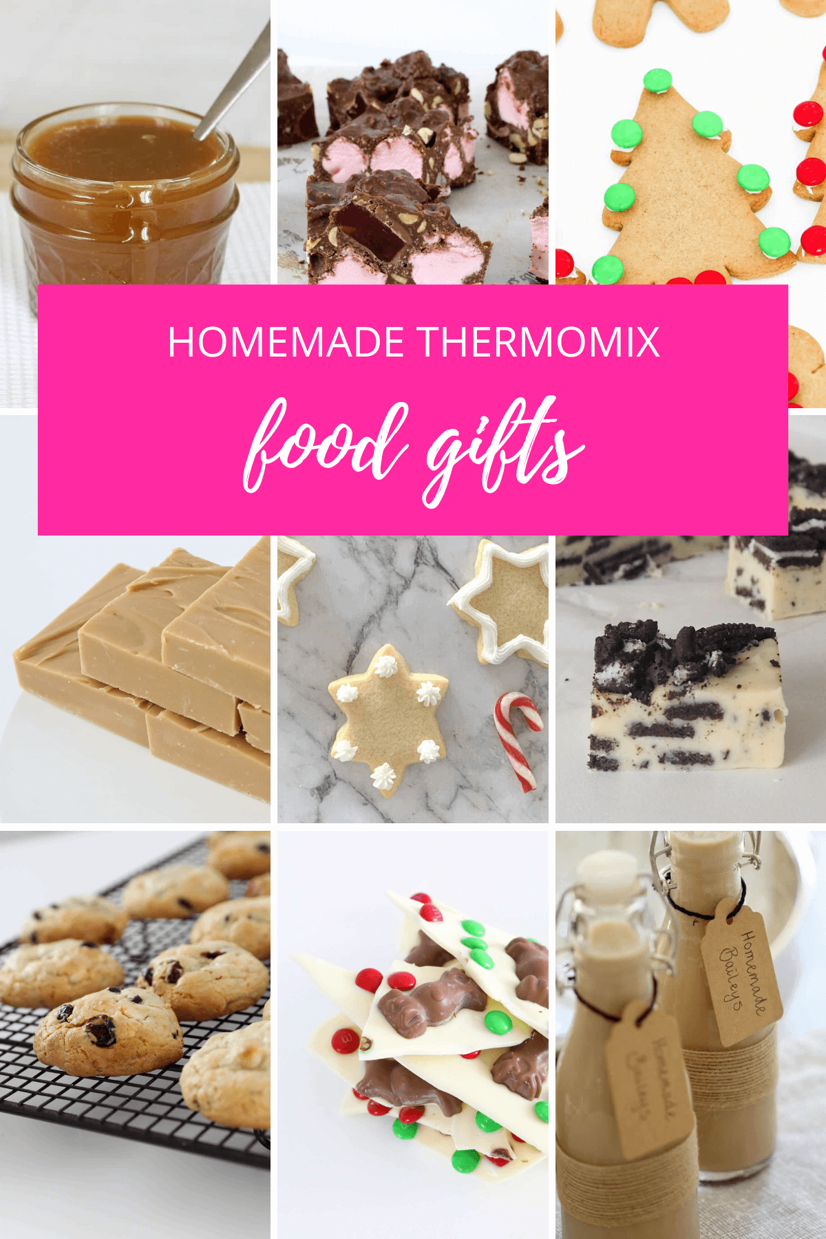 A collage of homemade Thermomix food gifts. 