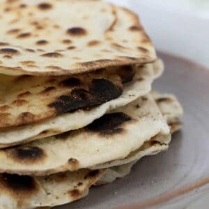 A stack of roti breads.