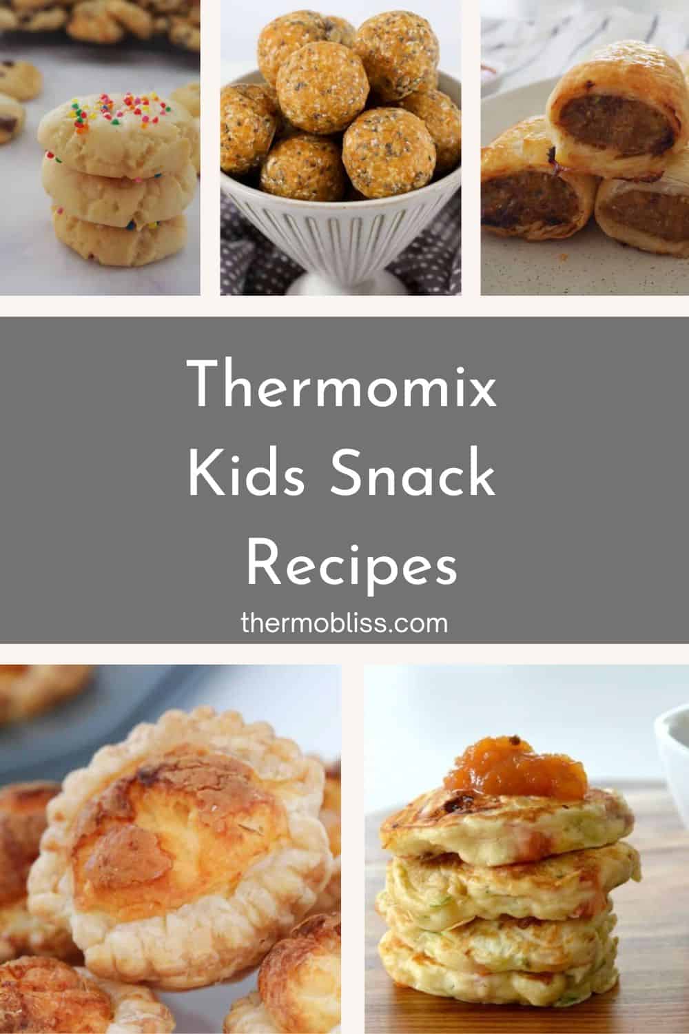 Collage of Snack Recipe images to make in a Thermomix.