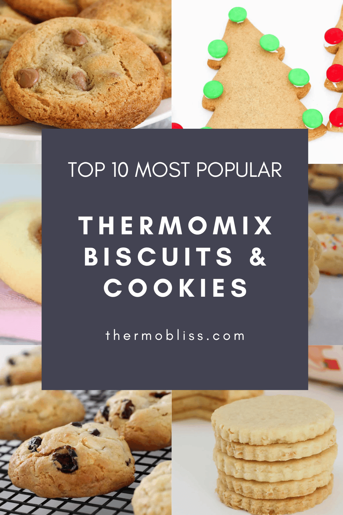 A collage of biscuits made in a Thermomix.