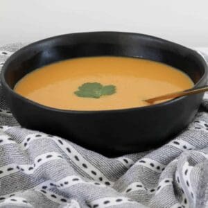 A bowl of pumpkin soup.