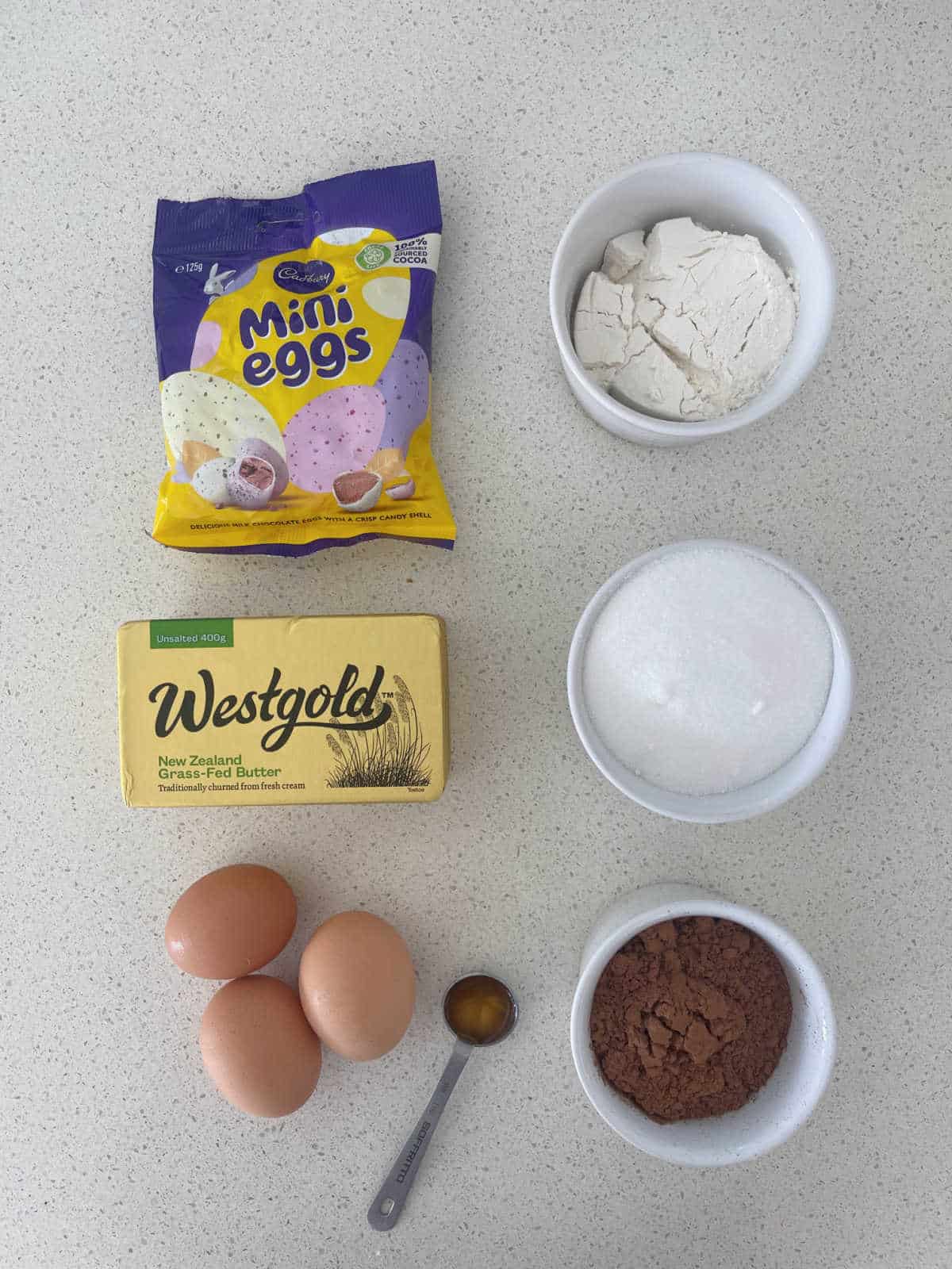Thermomix Easter egg Brownie Ingredients.