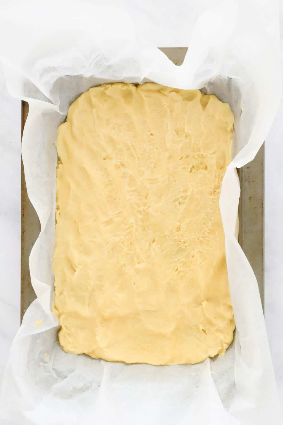 An unbaked slice base.