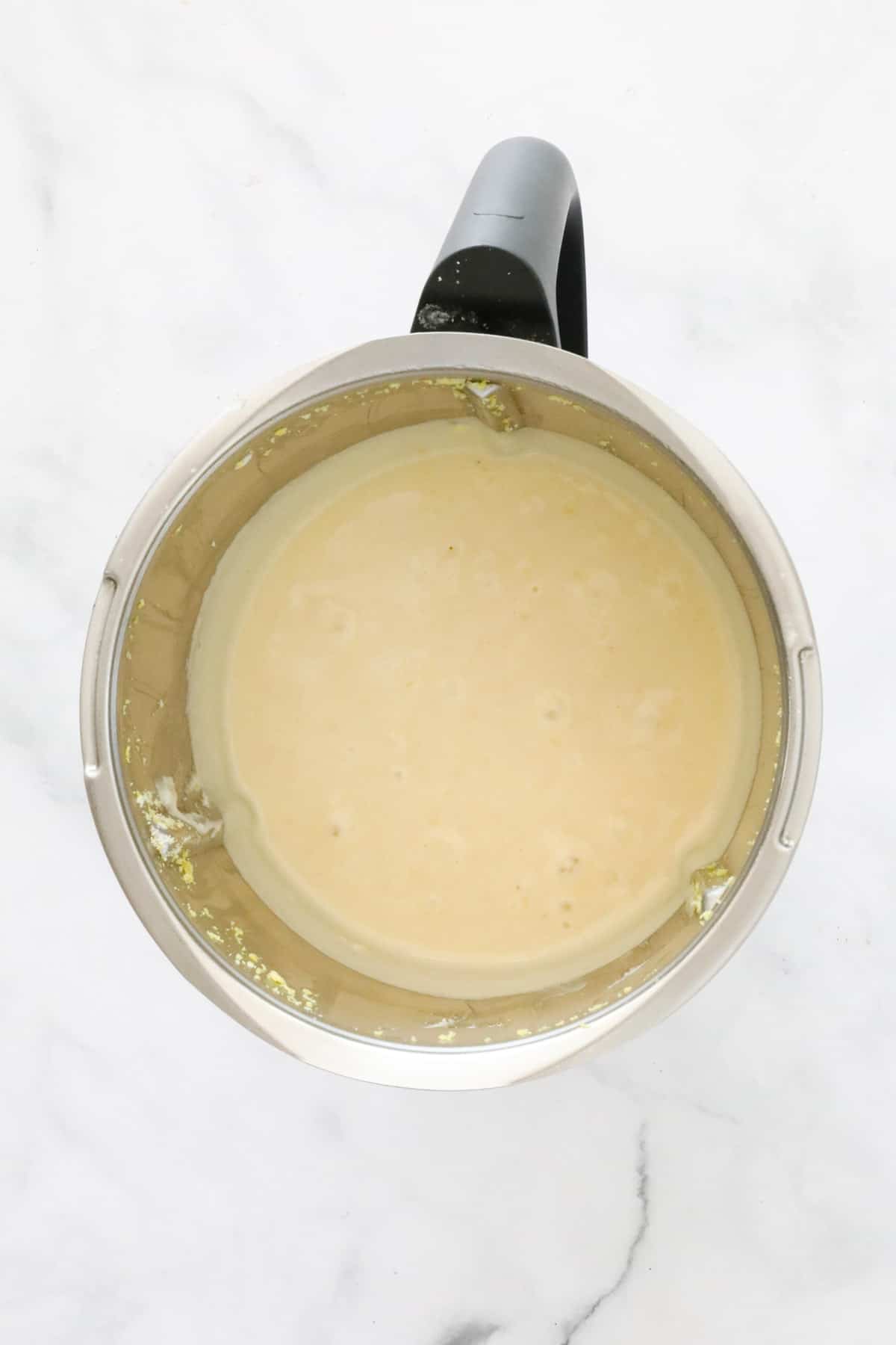 Ricotta cake batter in a Thermomix.